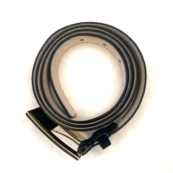 AK Anne Klein suede Leather black belt with gold colour buckle XL - Picture 6 of 9